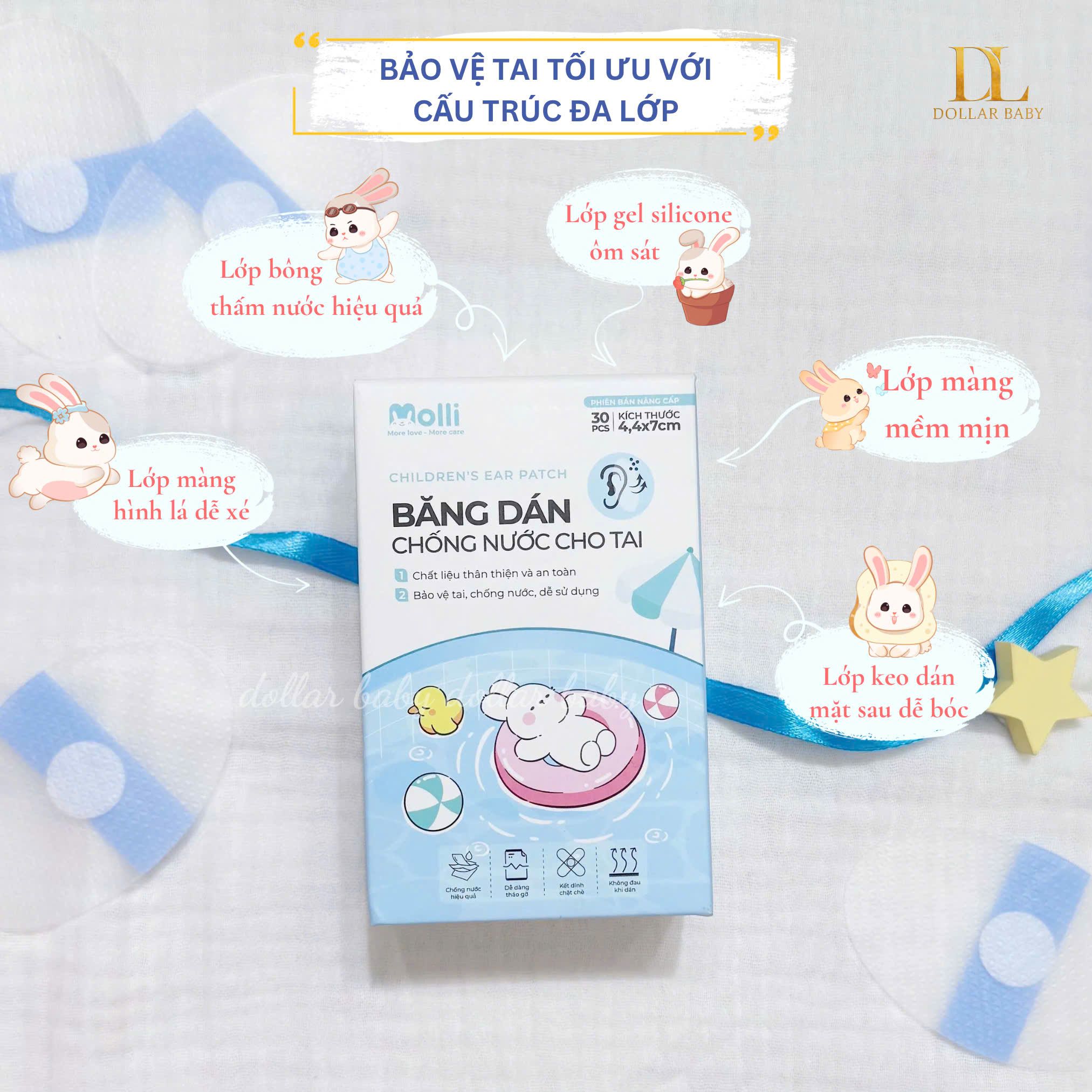  Băng Dán Chống Nước Cho Tai Molli - MOL3022 