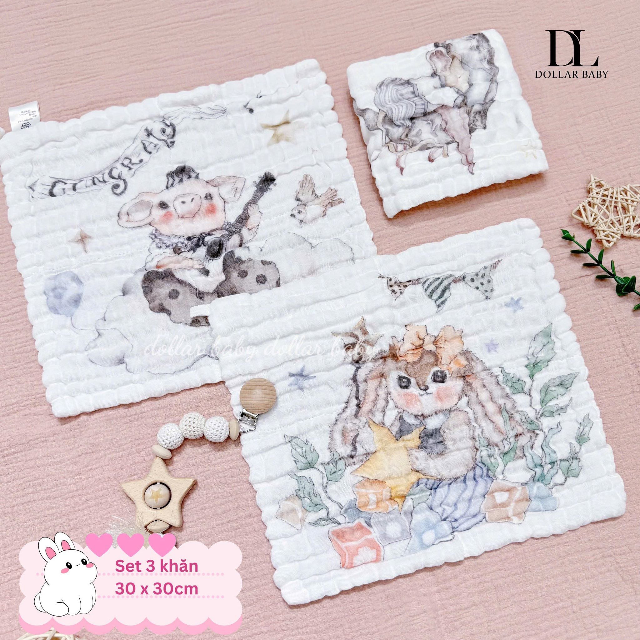  Set 3 Khăn Sữa Cotton Bubble Tree 