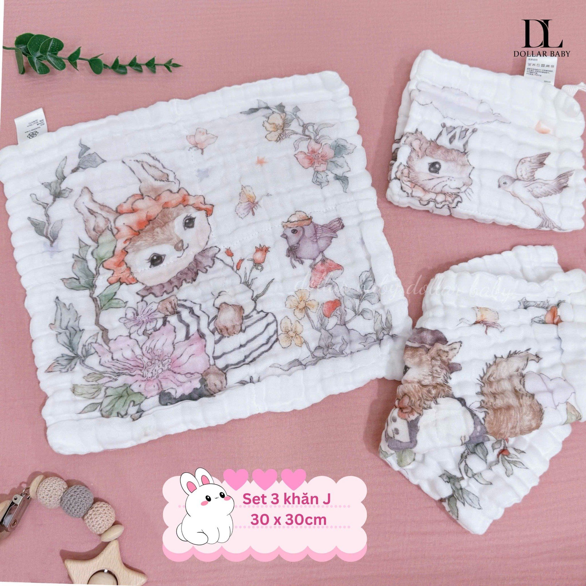  Set 3 Khăn Sữa Cotton Bubble Tree 