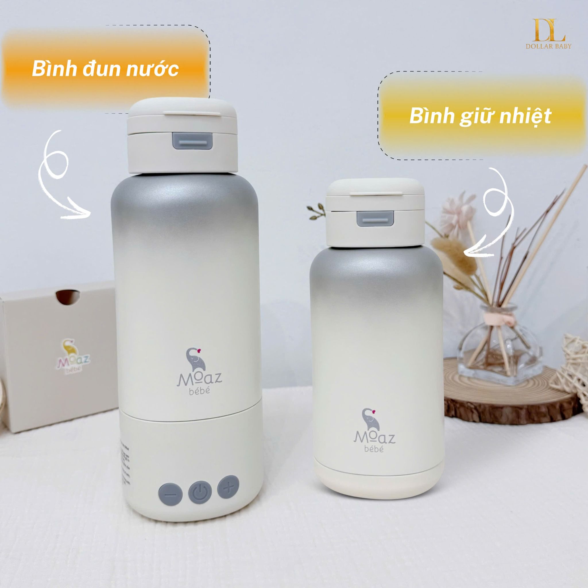  MOAZ BÉBÉ - Bình Đun Nước Di Động Cầm Tay - MB114 