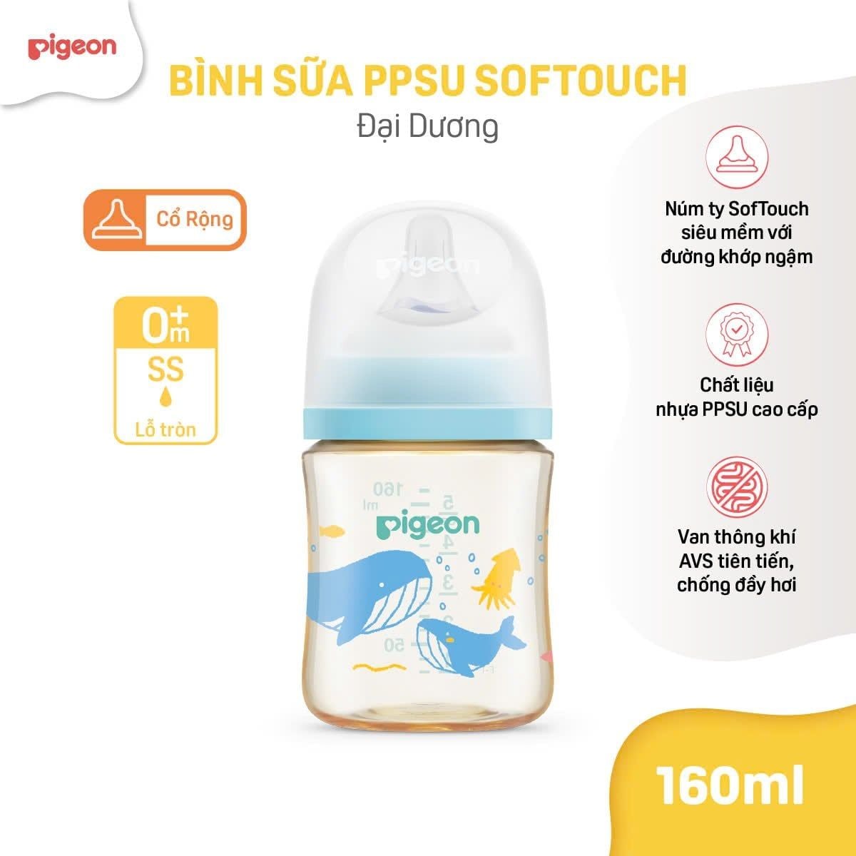  Bình Sữa Pigeon PPSU Softouch 