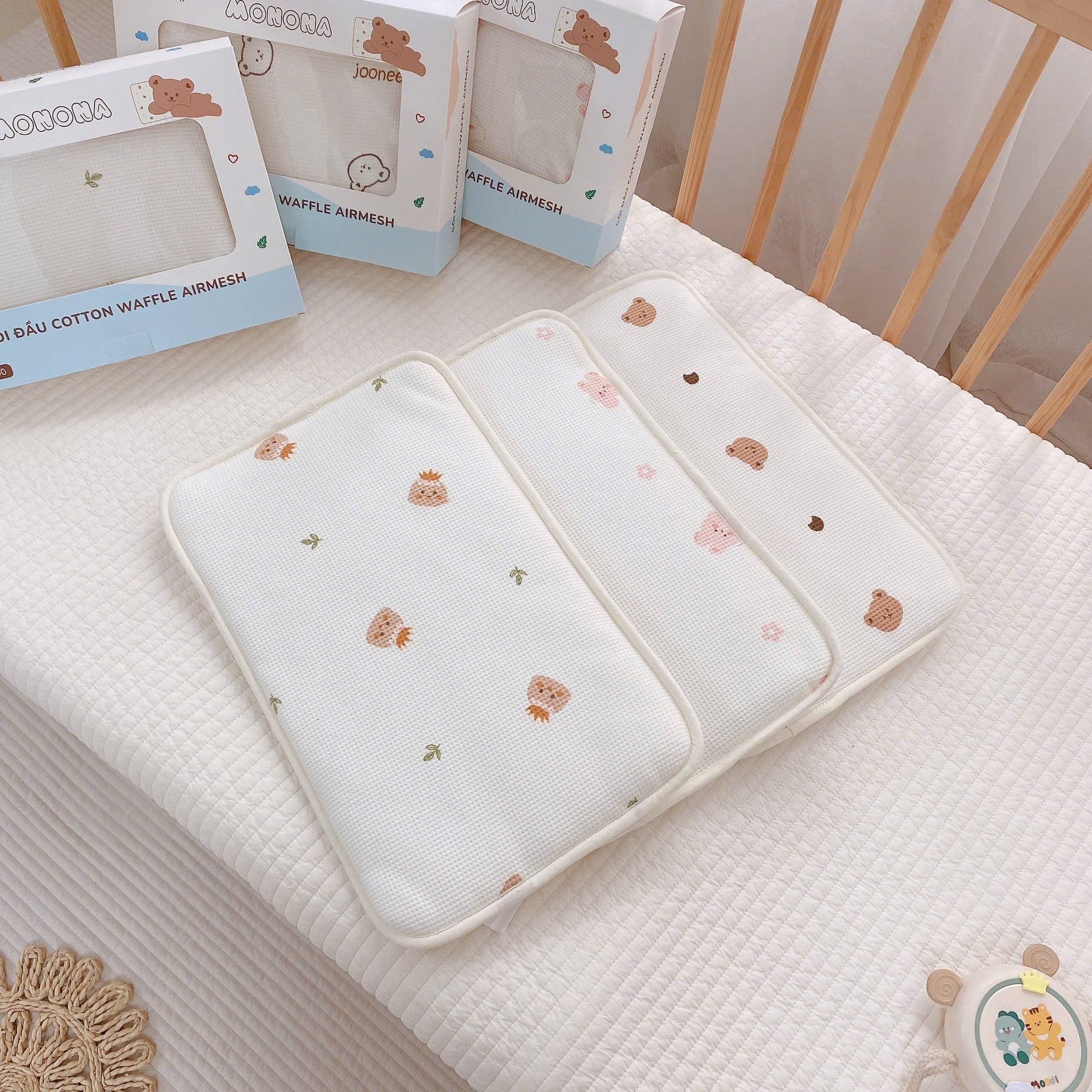  Gối Đầu Thêu Airmesh Cotton Monona 