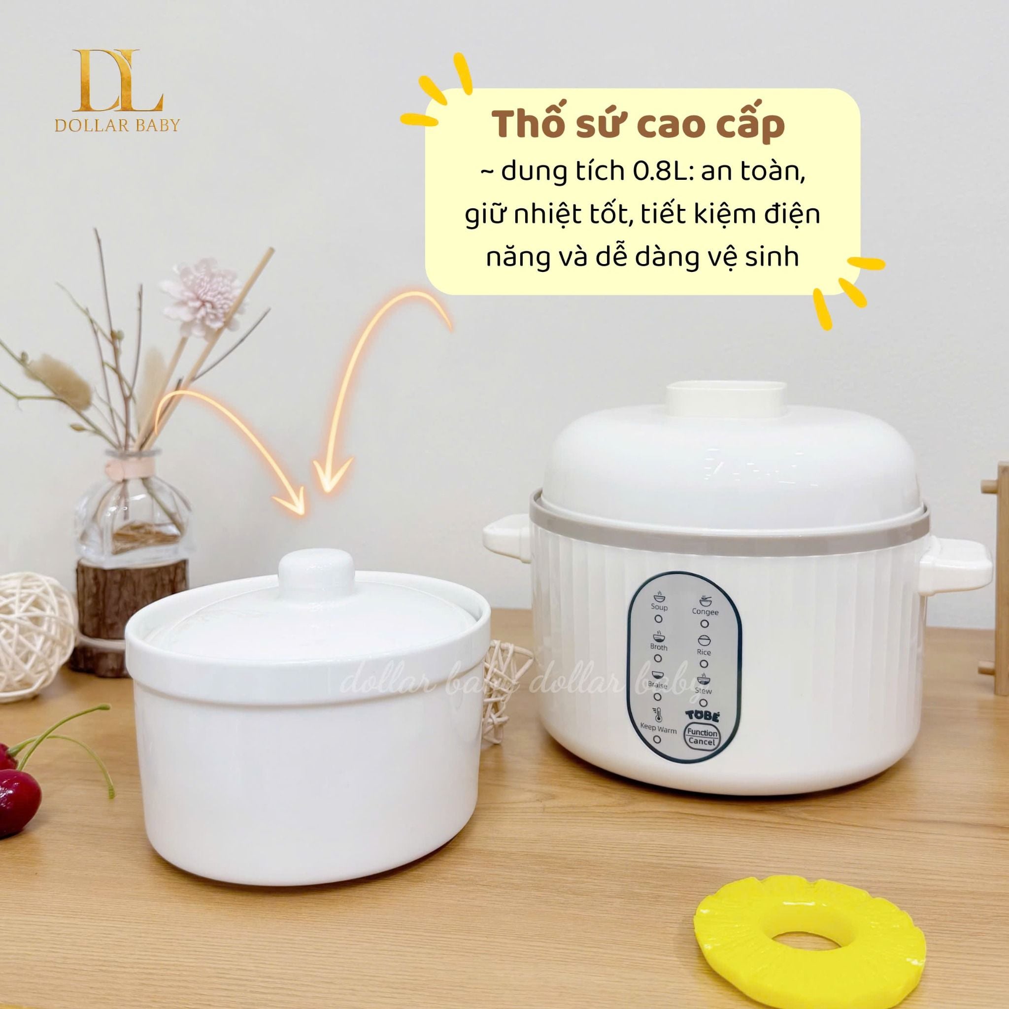  Nồi Điện Cách Thủy 6in1 Tobe Gemy - 9135 