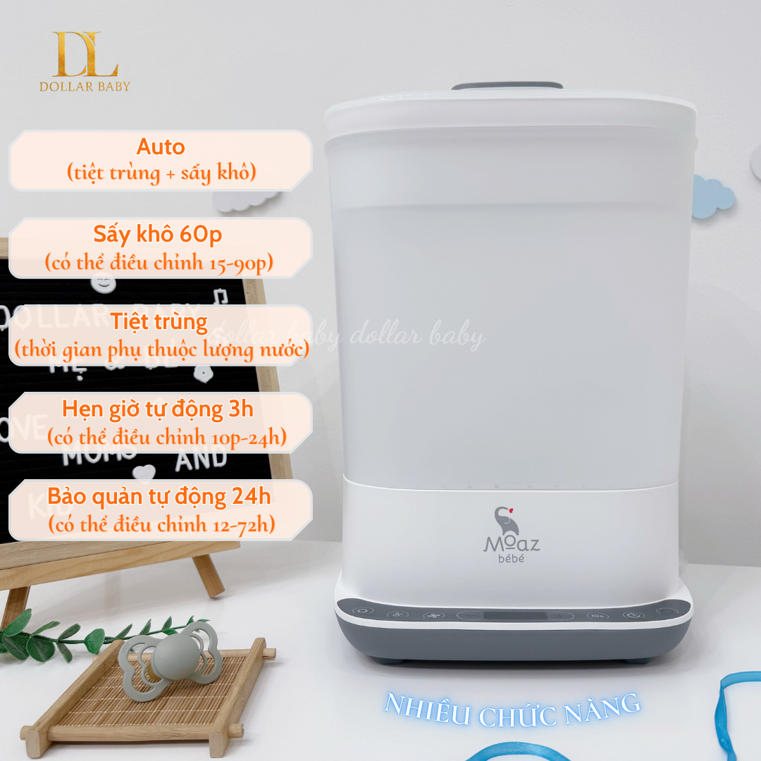  MOAZ BÉBÉ - Máy tiệt trùng hơi nước và sấy khô - MB101 