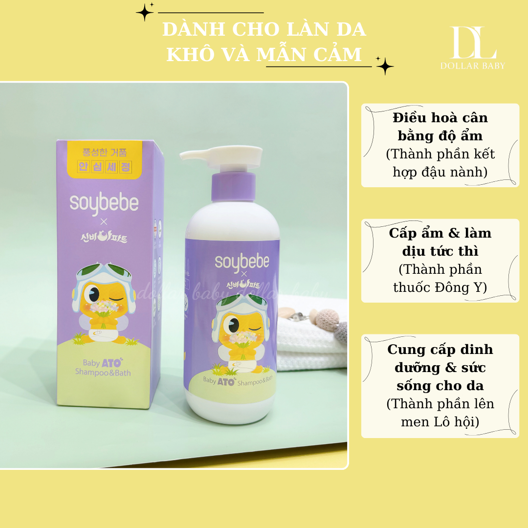  Sữa Tắm Gội 2 Trong 1 Soybebe Ato Baby 