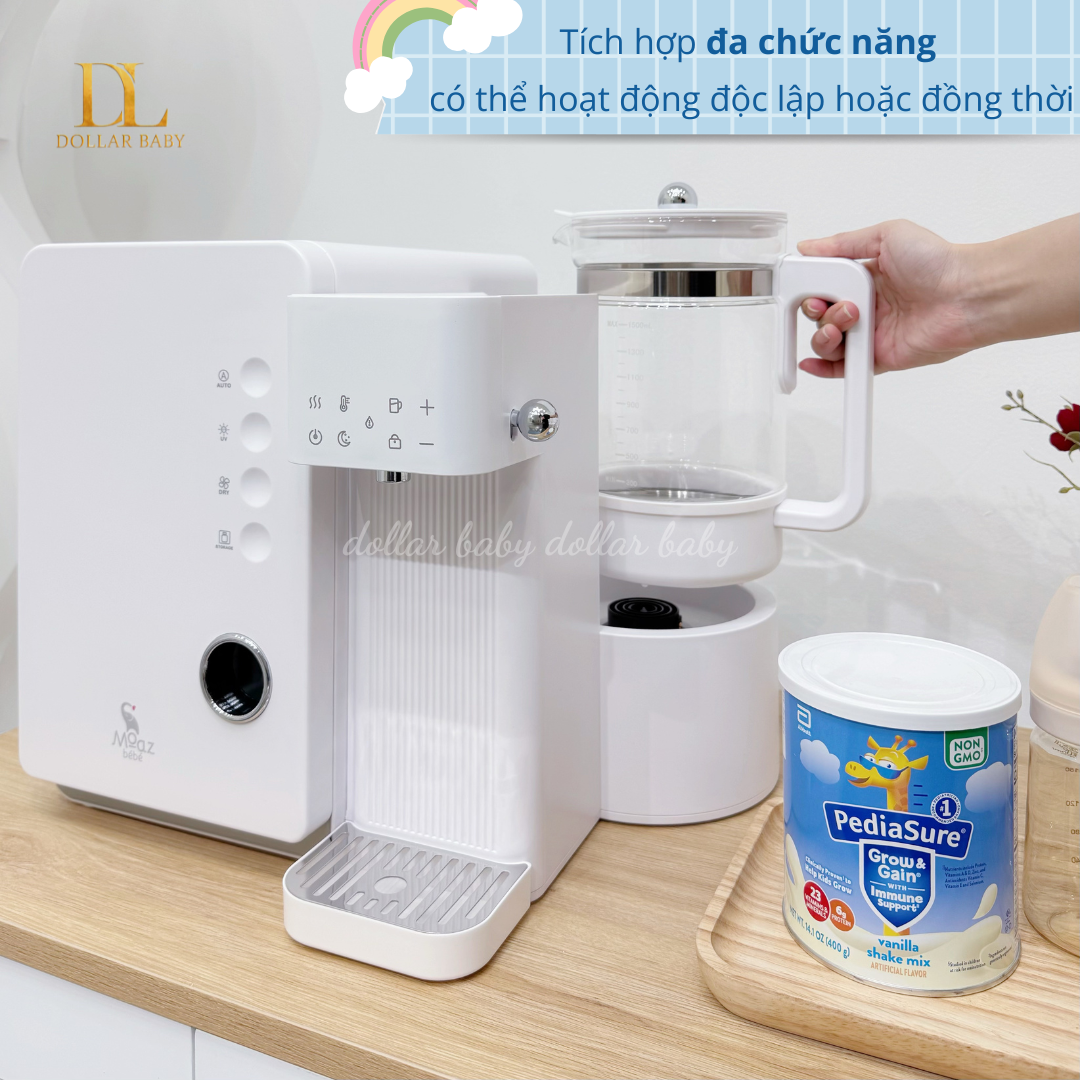  MOAZ BÉBÉ - Máy đa năng tiệt trùng sấy khô UVC và đun nước - MB104 
