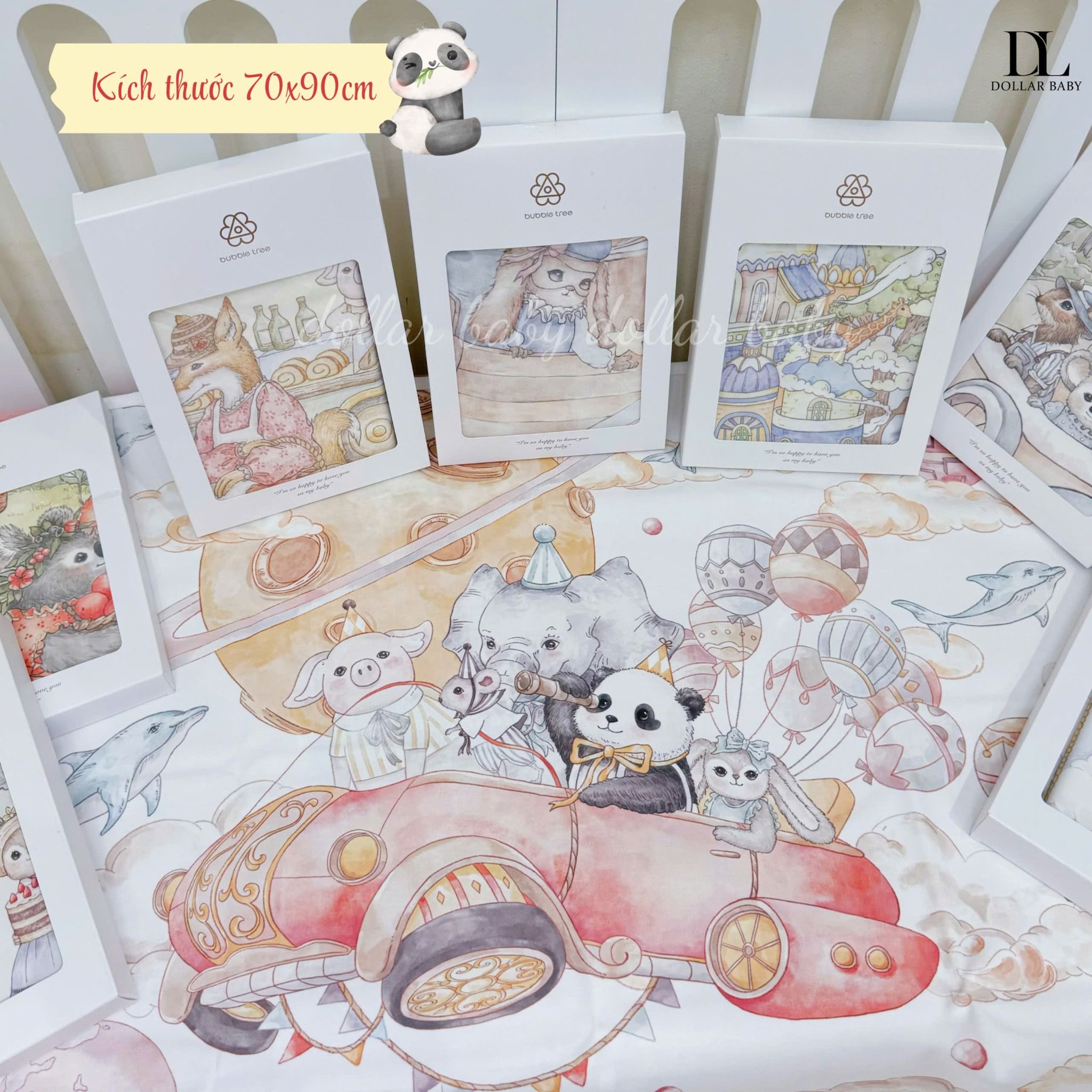  Thảm Nằm Chống Thấm 4 Lớp Classic Puure Cotton Bubble Tree - 70x90cm 