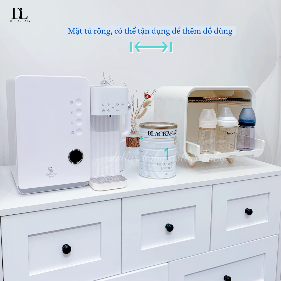  Bộ Tủ Gỗ Trắng Núm Tròn Đen Không Chân ( Tủ đứng 1 hộc ) 