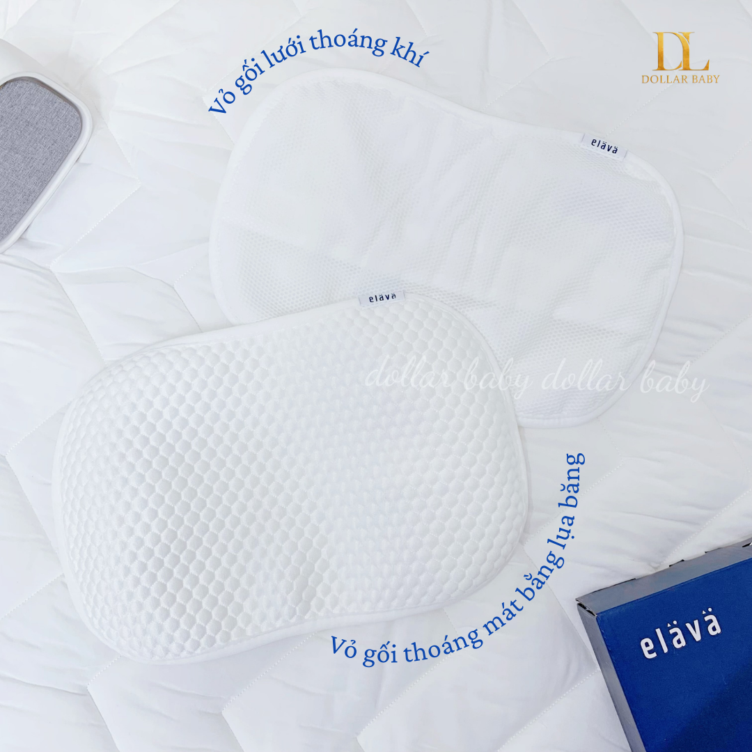  Gối Nằm Elava Thoáng Khí Mềm Mại Đàn Hồi Nâng Đỡ Đầu Giúp Bé Ngủ Ngon 