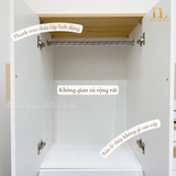  Bộ Tủ Gỗ Trắng Gấu Nâu / Vân  Gỗ  - Tay Cầm Hình Thú 