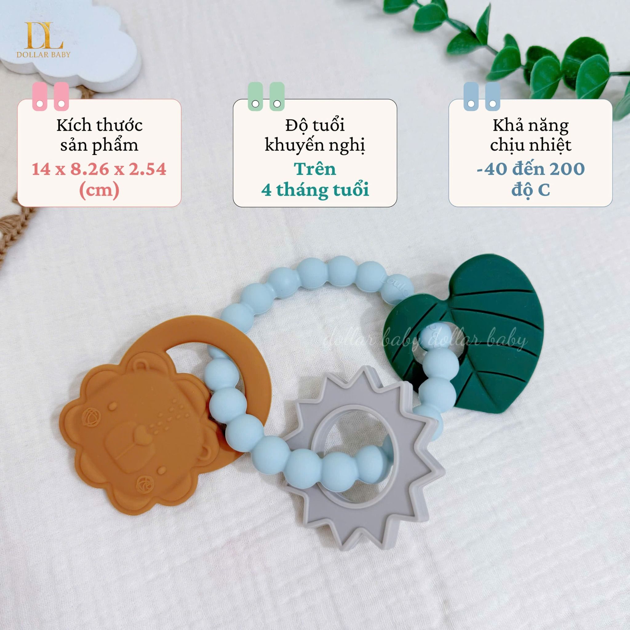  LouLou Lollipop - Vòng 3 Gặm Nướu Silicone Cho Bé 