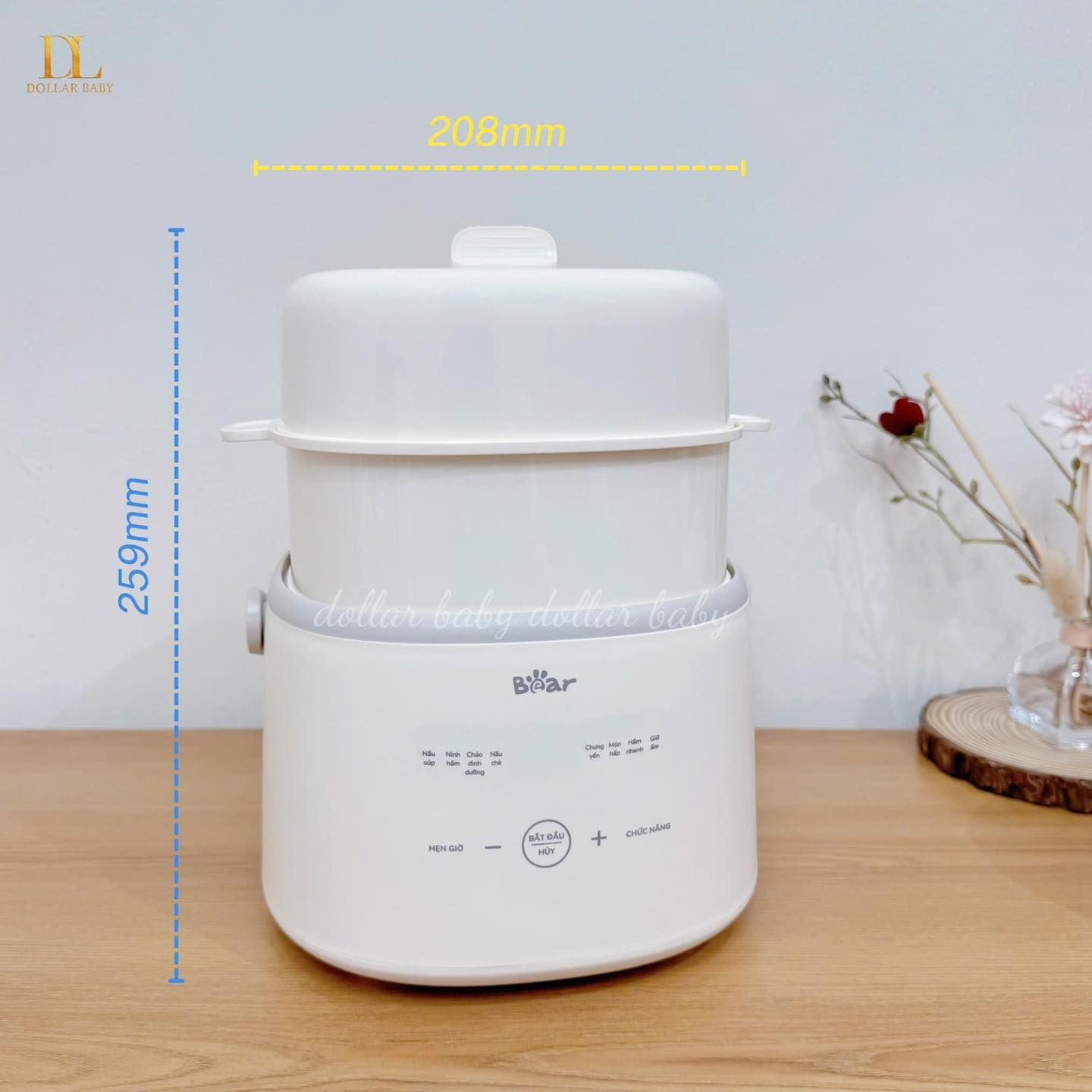  BEAR - Nồi Nấu Chậm 1L Kèm Xửng Hấp - SC-4H10E 