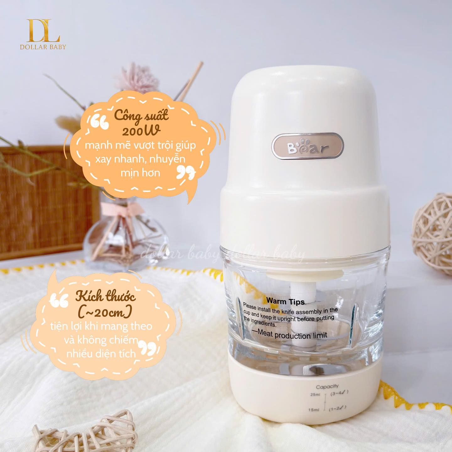  Máy Xay Ăn Dặm Bear 0.3L CH-4H02S 