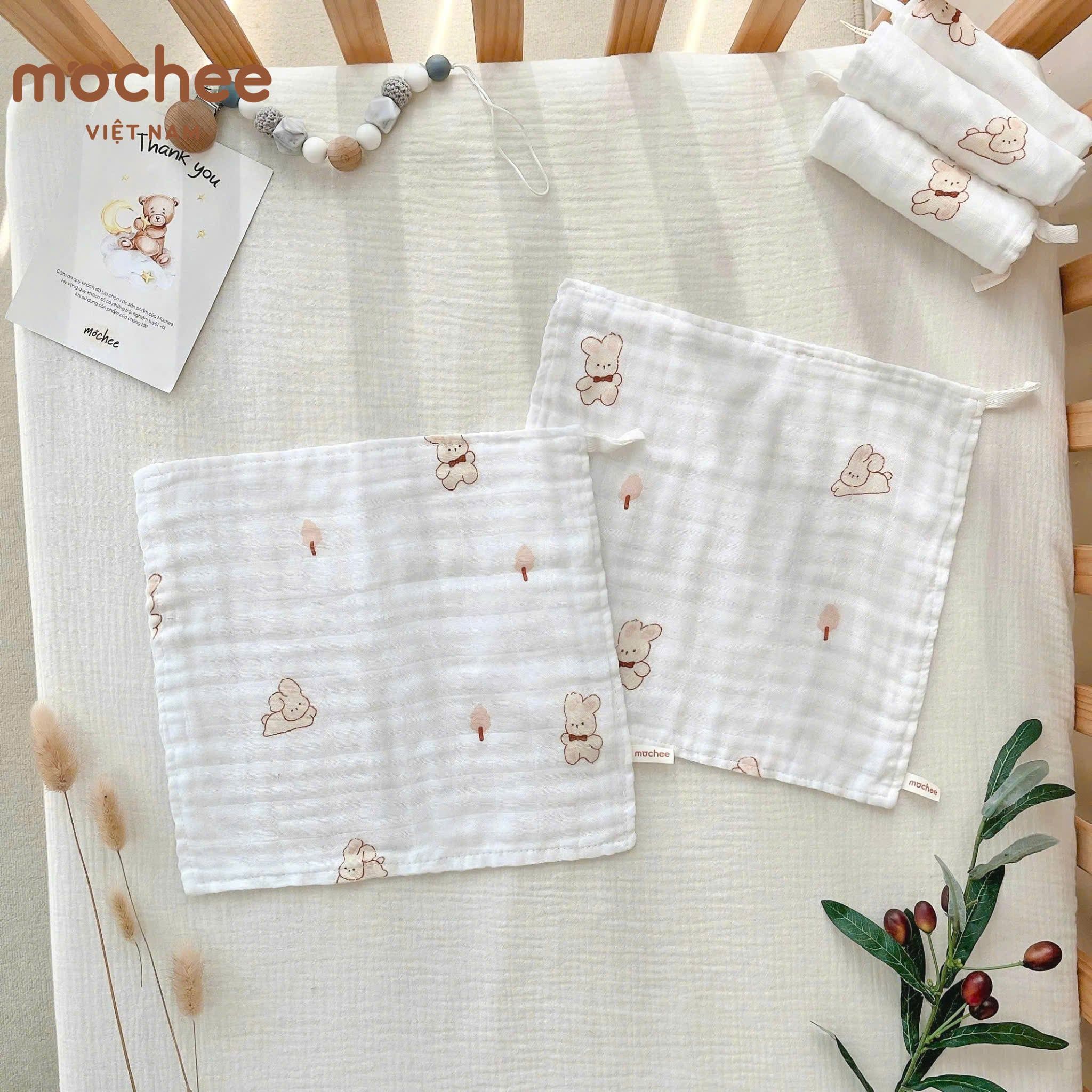  MOCHEE - Set 5 khăn sữa sợi tre 3 lớp 