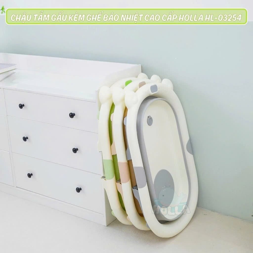  Chậu Tắm Gấu Kèm Ghế Báo Nhiệt Cao Cấp Holla - 03254 