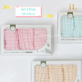  HRNEE - Set 3 khăn xô sữa nhăn muslin 