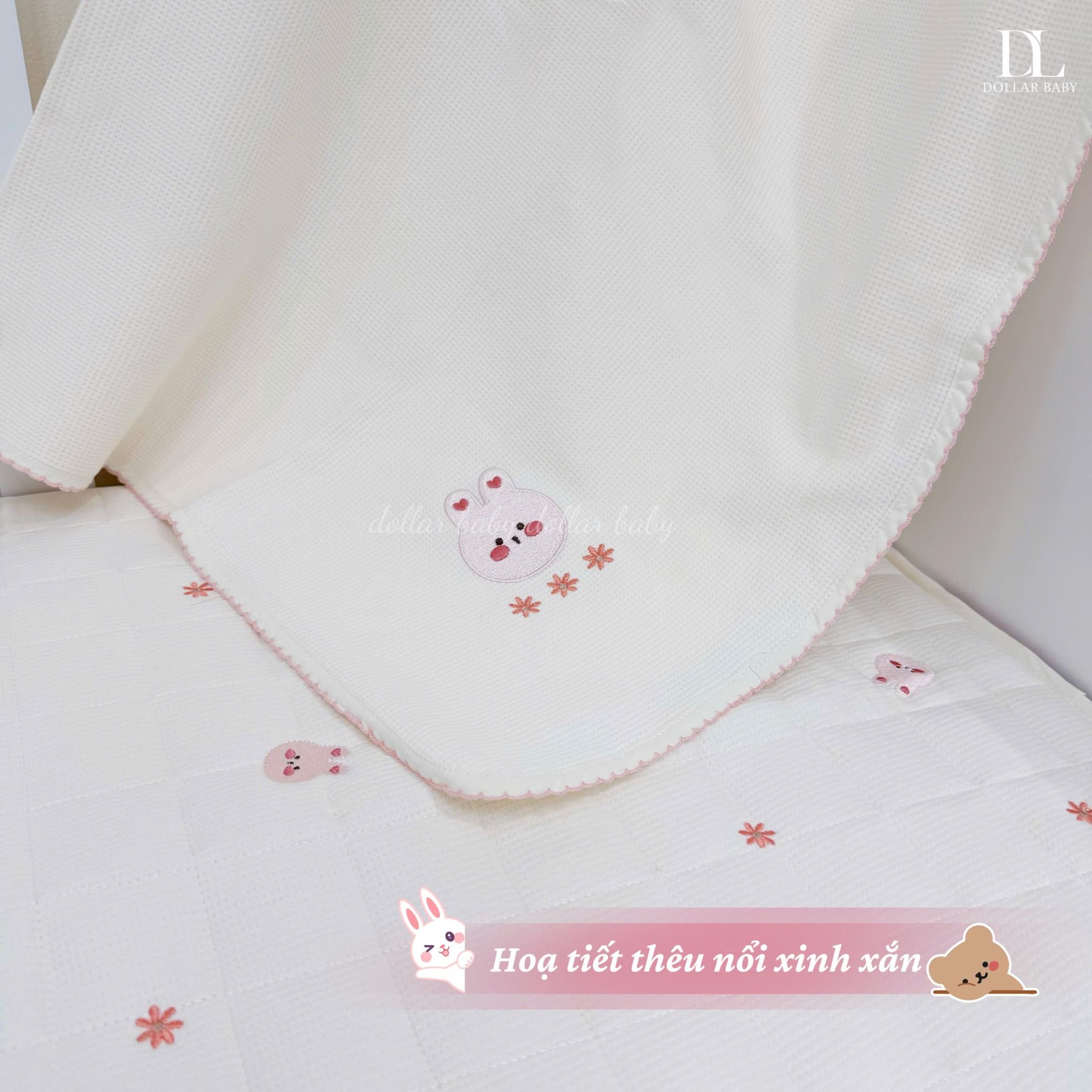  Chăn Thêu Vải Cotton Waffle Monona - MNN097 