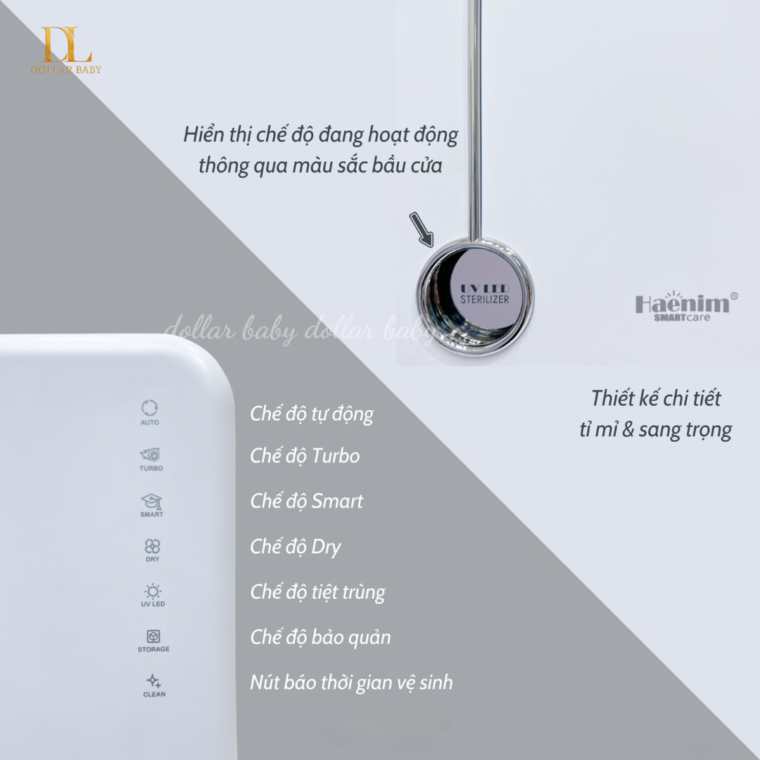  Máy tiệt trùng sấy khô bình sữa UV LED Haenim 4G 