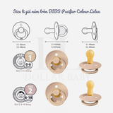  Ty Ngậm Núm Tròn Cao Su Tự Nhiên BIBS Pacifier Colour Latex Size 2 - 6M+ 