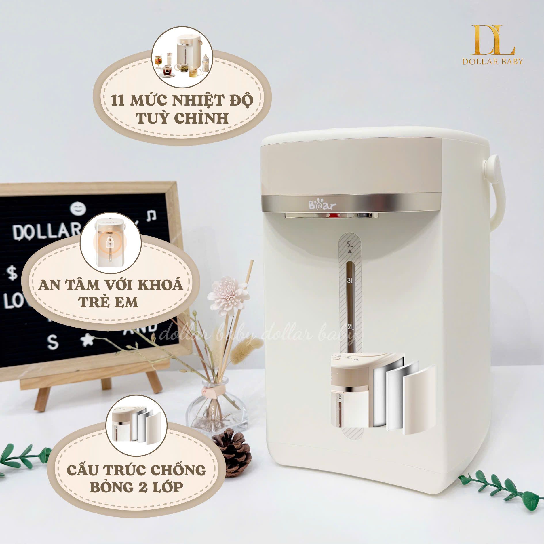  BEAR - Bình thủy điện 5L - EWB-5H50M54 