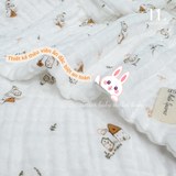  LA POMME - Khăn Đa Năng Xô Muslin 6 Lớp Hoạ Tiết ( 100 x 100 ) 