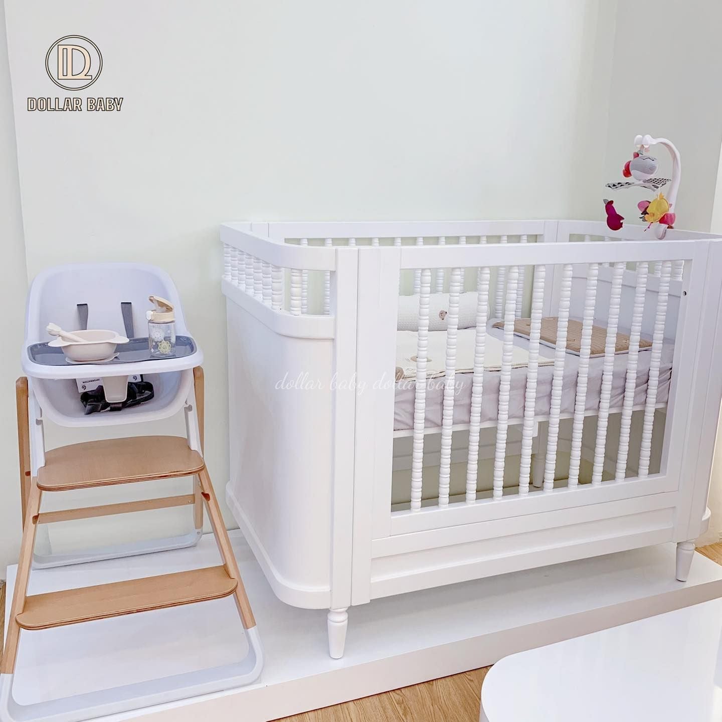  Cũi Gỗ Cao Cấp VICTORIA Trắng ( ELLIE ) 