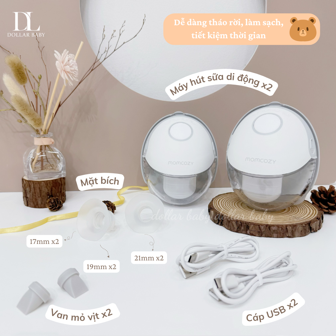  MOMCOZY - Máy Hút Sữa Không Dây M6 (Tặng túi trữ sữa) 