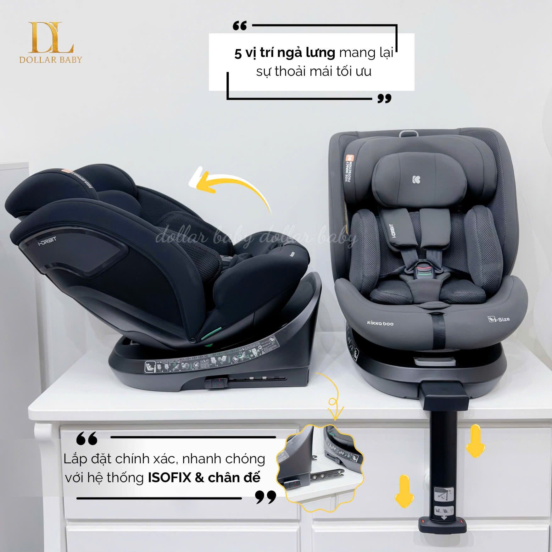  Ghế ô tô KIKKABOO i-Size i-Orbit 2025 (40-150cm) 