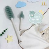  Bộ Cọ Bình Sữa, Núm Ti Silicone  Mother - K 