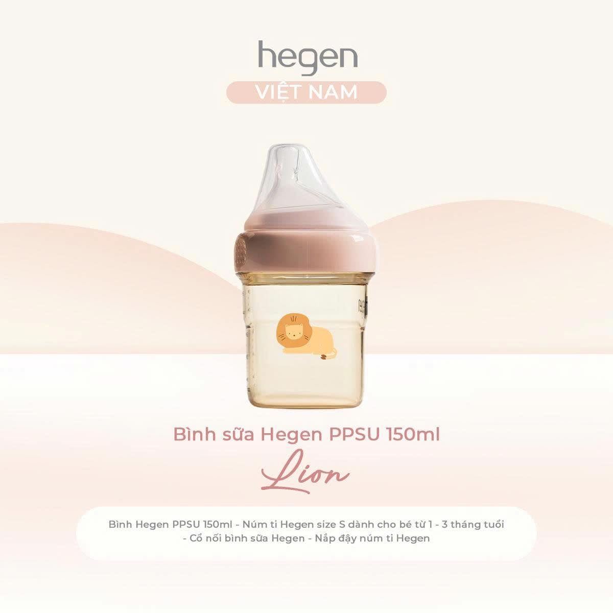  Bình sữa Hegen PPSU Hoạ  Tiết - Pink 