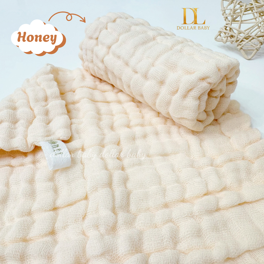  HRNEE - Set 3 khăn xô sữa nhăn muslin 