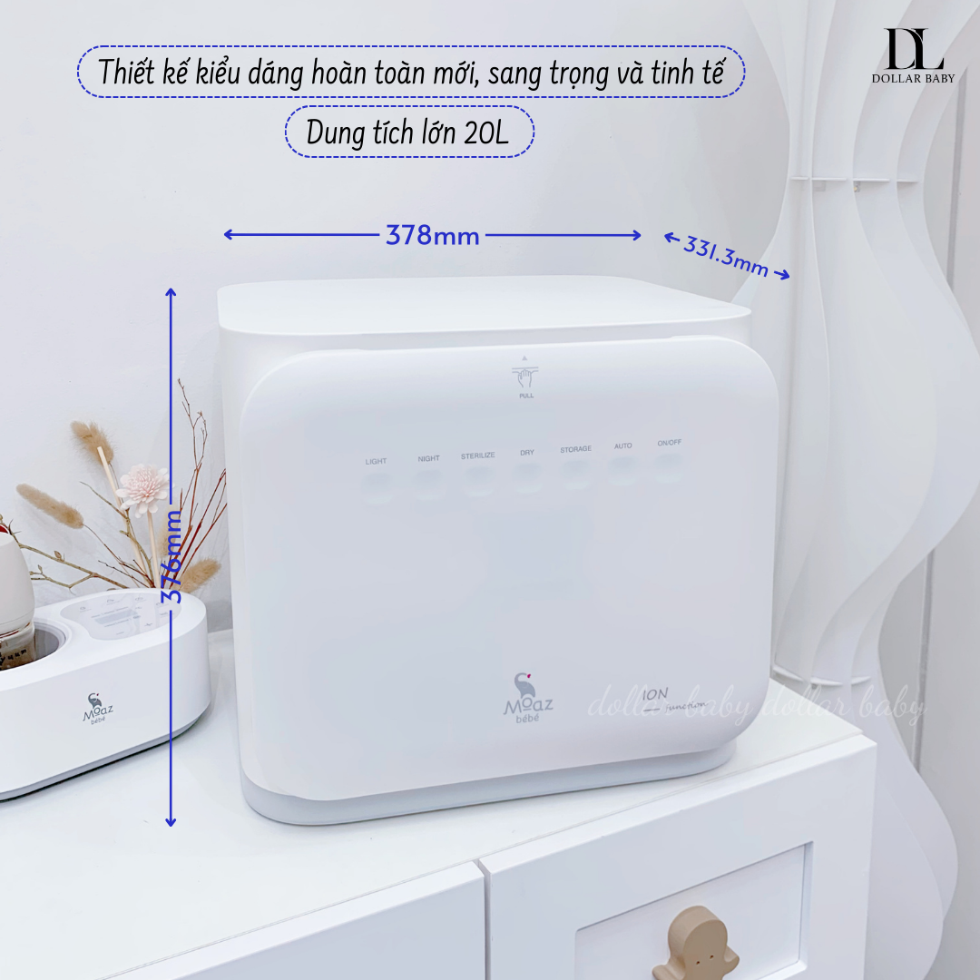  MOAZ BÉBÉ - Máy tiệt trùng sấy khô bình sữa bằng tia UVC-ION - MB089 