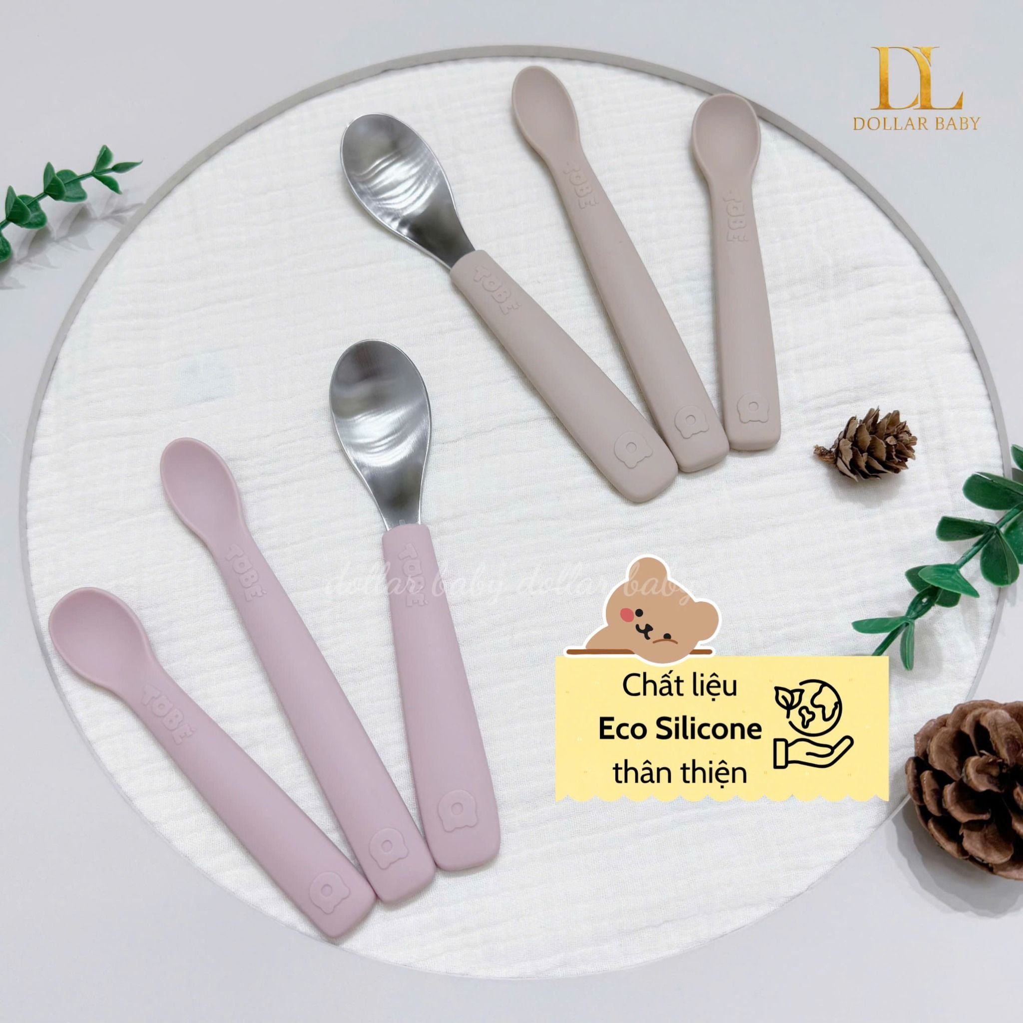  Bộ 3 Thìa Ăn Dặm Silicone Tobe MS 3211 