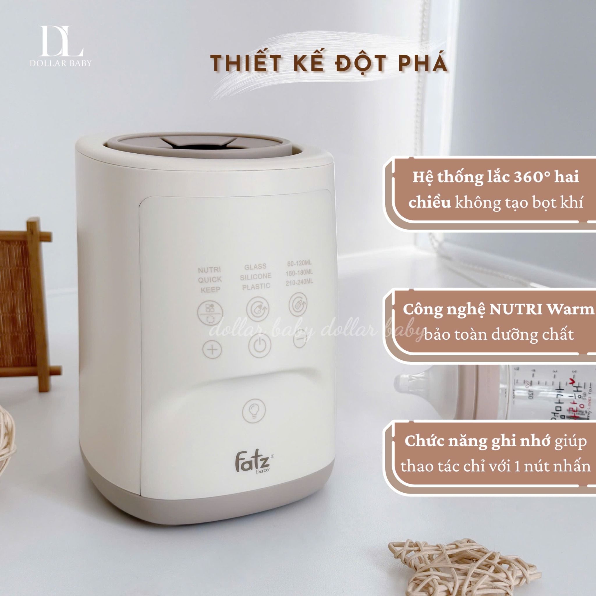  FATZ BABY - Máy hâm sữa và lắc sữa thông minh - Mono 16 plus 