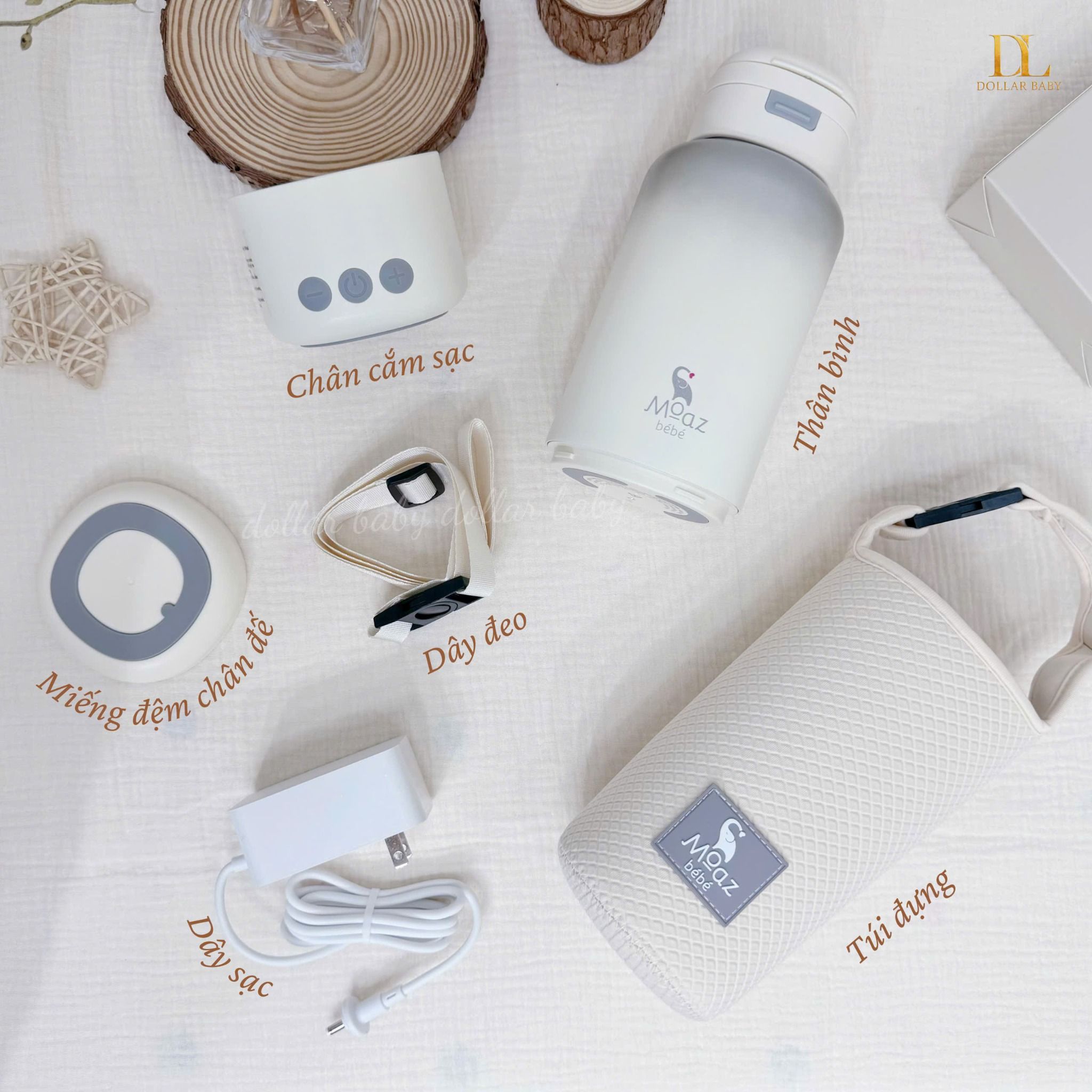  MOAZ BÉBÉ - Bình Đun Nước Di Động Cầm Tay - MB114 