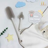  Bộ Cọ Bình Sữa, Núm Ti Silicone  Mother - K 