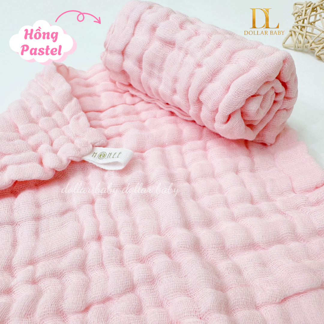  HRNEE - Set 3 khăn xô sữa nhăn muslin 