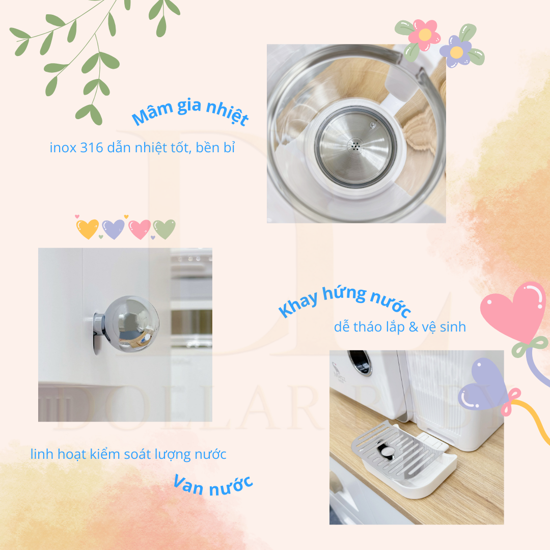  MOAZ BÉBÉ - Máy đa năng tiệt trùng sấy khô UVC và đun nước - MB104 