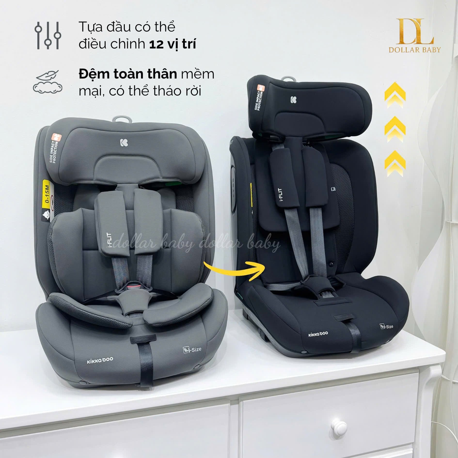 KIKKABOO - Ghế ô tô i-Size i-Flit (76-150cm) 
