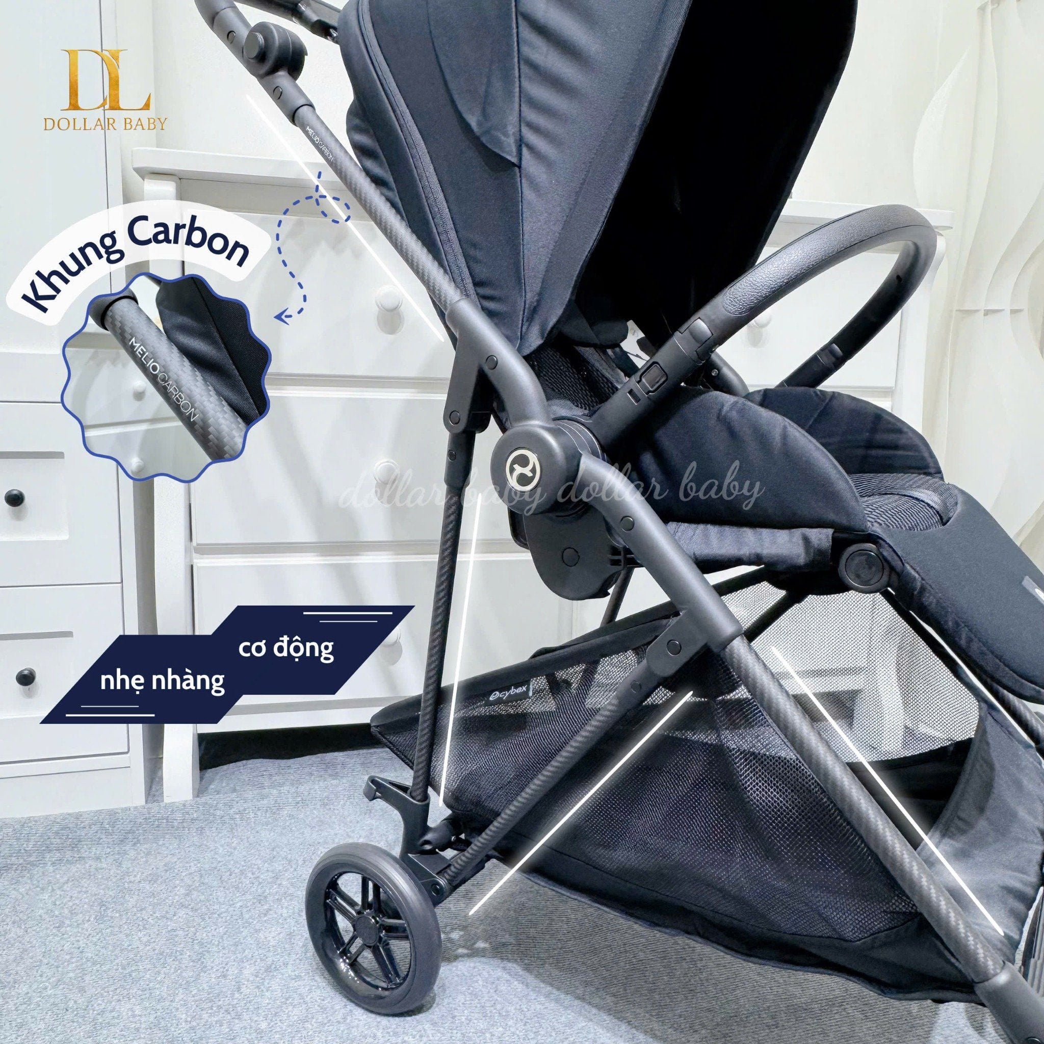  Xe Đẩy 2 Chiều Cybex Melio 3 Carbon 
