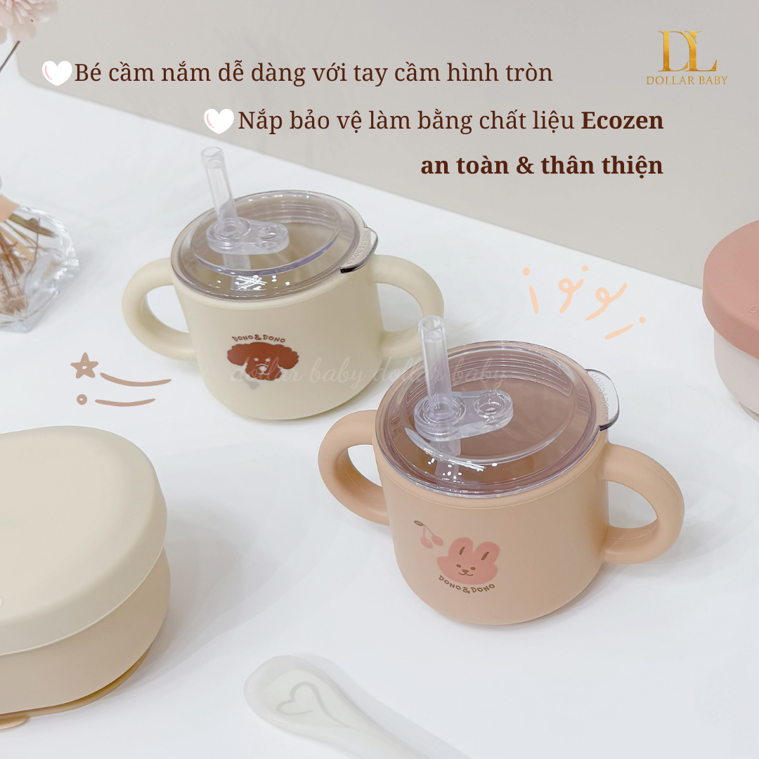  Cốc Tập Uống Silicone Bạch Kim Cao Cấp Dono&Dono 