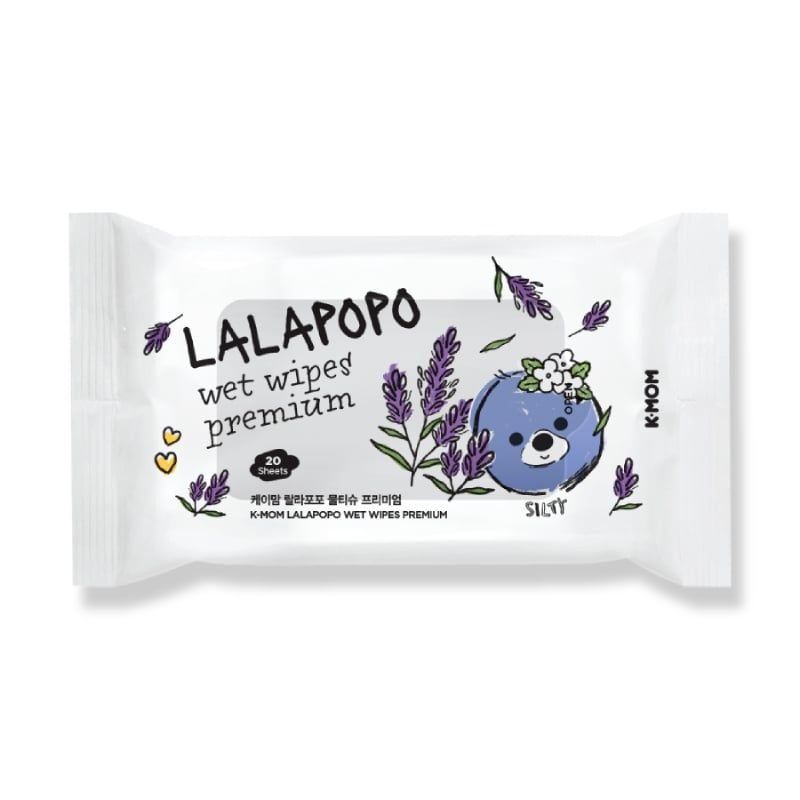  Khăn Ướt Thuần Chay Vân Nổi Cao Cấp K-Mom Lalapopo (20 tờ ) 