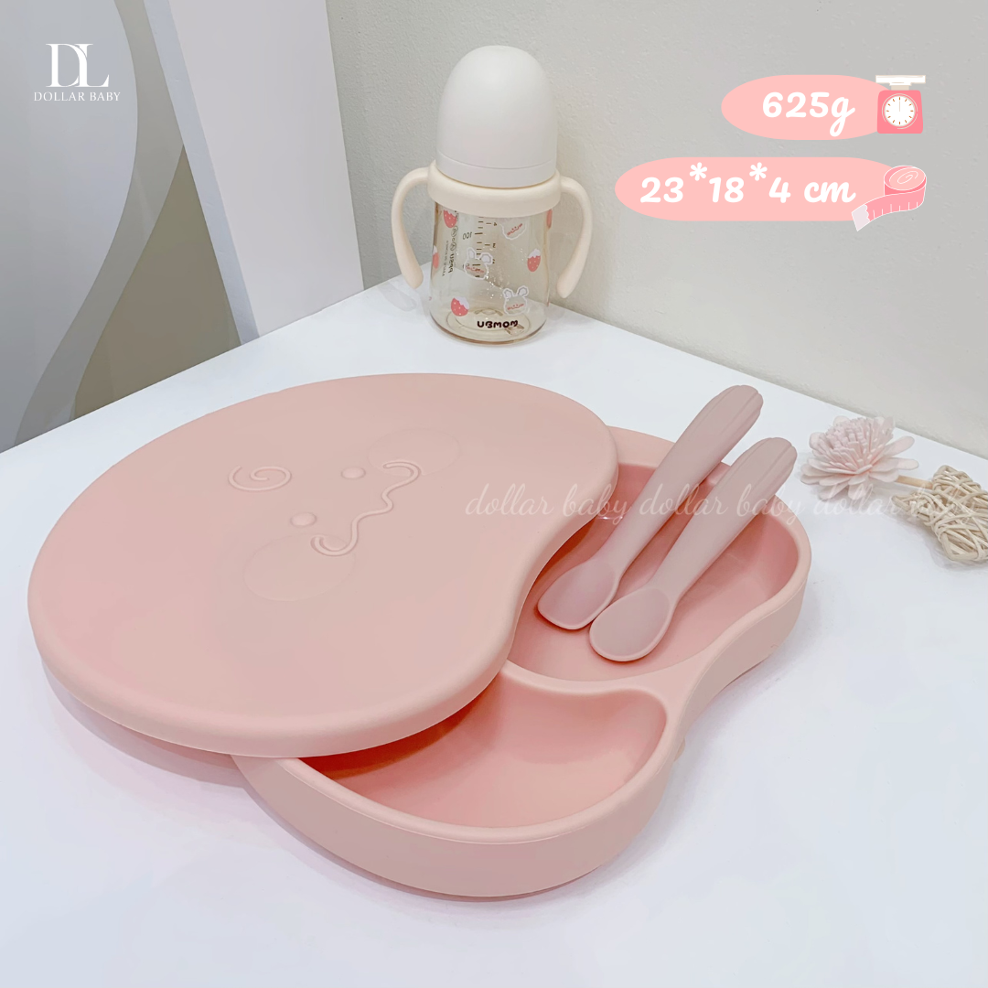  Khay Ăn Dặm Silicon Kèm Nắp Ubmom 