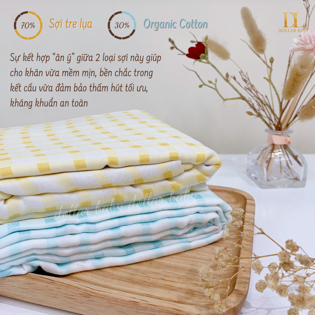  Set 5 Khăn Sữa Sợi Tre Lụa La Pomme Phối Màu ( 30 x 30 ) 