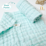  HRNEE - Set 3 khăn xô sữa nhăn muslin 