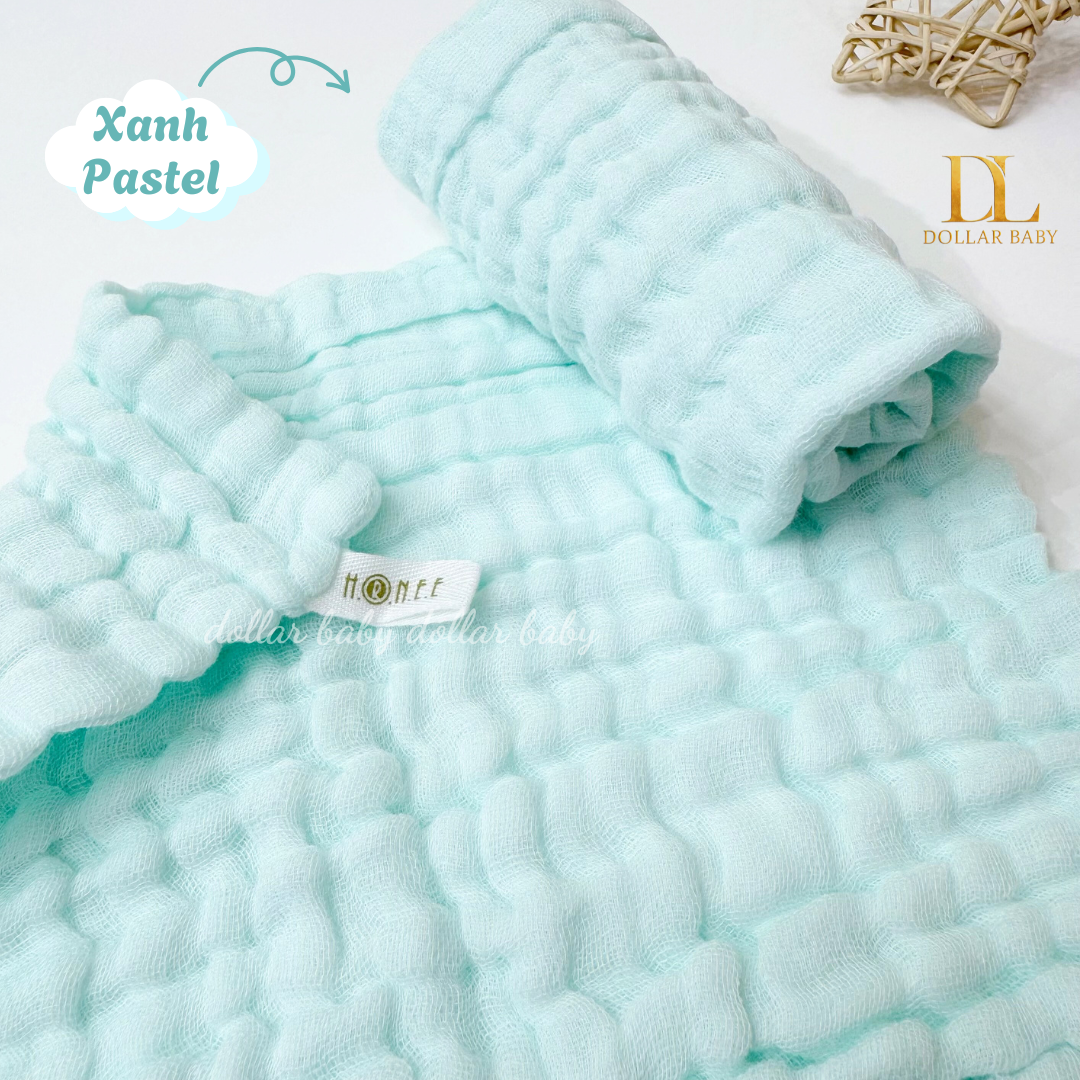  HRNEE - Set 3 khăn xô sữa nhăn muslin 