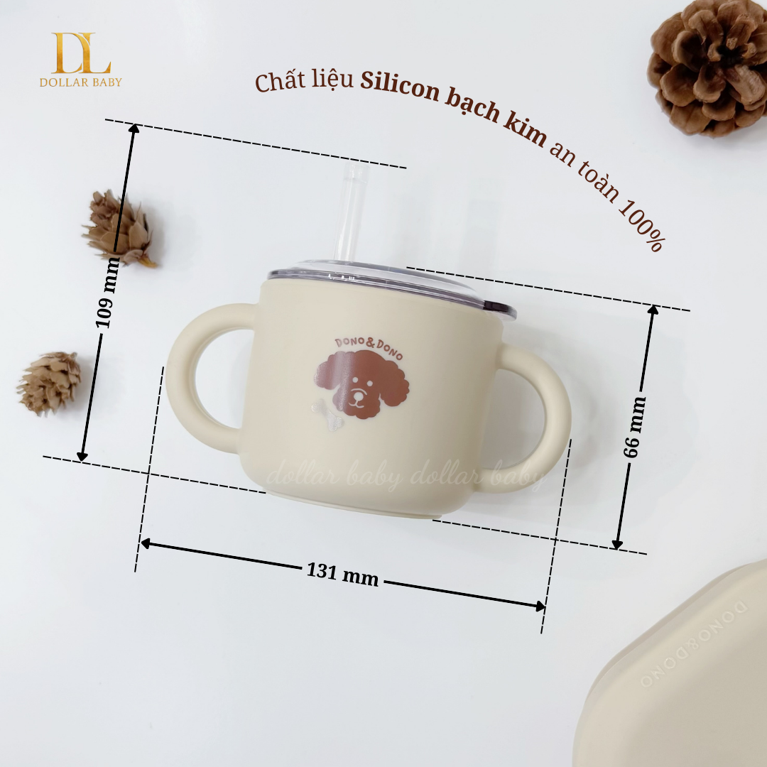  Cốc Tập Uống Silicone Bạch Kim Cao Cấp Dono&Dono 