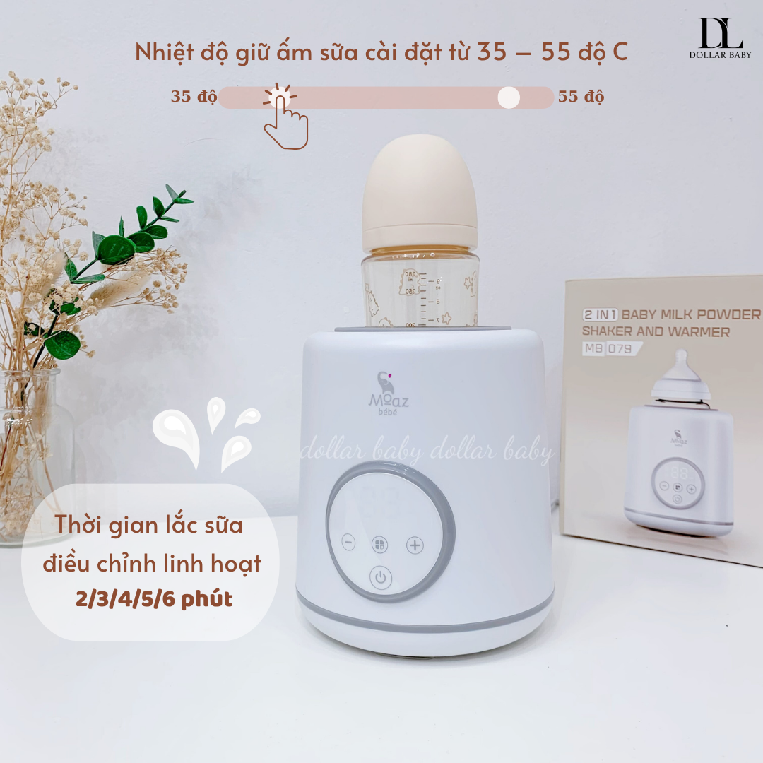  MOAZ BÉBÉ - Máy Lắc Bình Sữa Và Giữ Ấm Sữa Thông Minh - MB079 