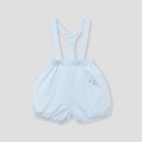  NOUS - Set quần yếm cộc màu xanh kèm áo cộc trắng 