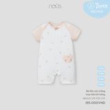  NOUS - Bộ liền cộc trắng hoạ tiết khỉ hồng 